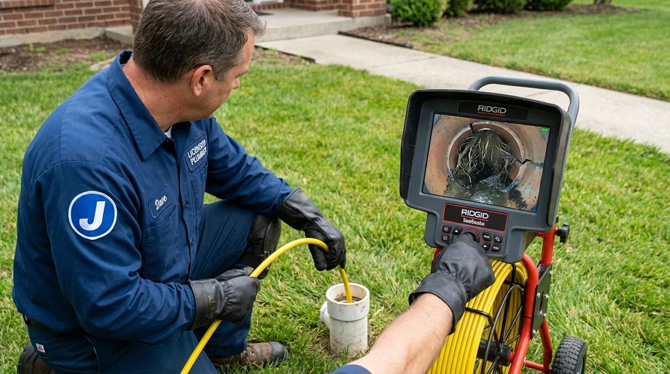 Sewer camera inspection being performed by Johns Plumbing LLC in Combes