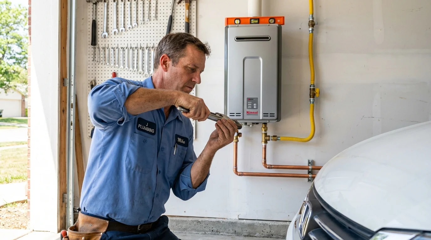 Tankless water heater installation by a Johns Plumbing LLC plumber in Combes